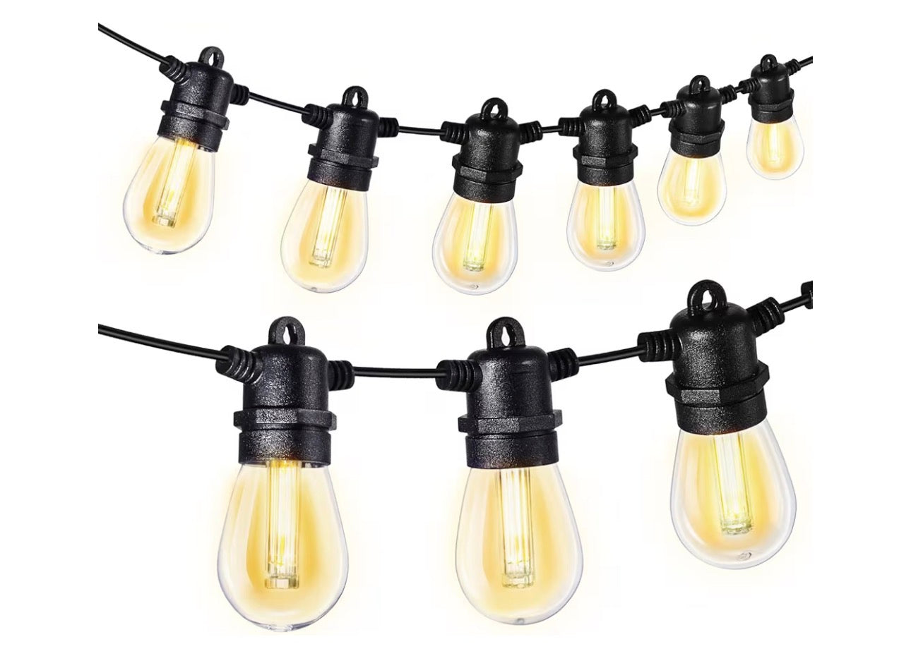 Outdoor lights, 30M 30 Bulbs+2 Spares LED Outdoor Lights, Christmas String Lights, IP65 Waterproof and Shatterproof Fairy Lights for Garden, Party, Camping